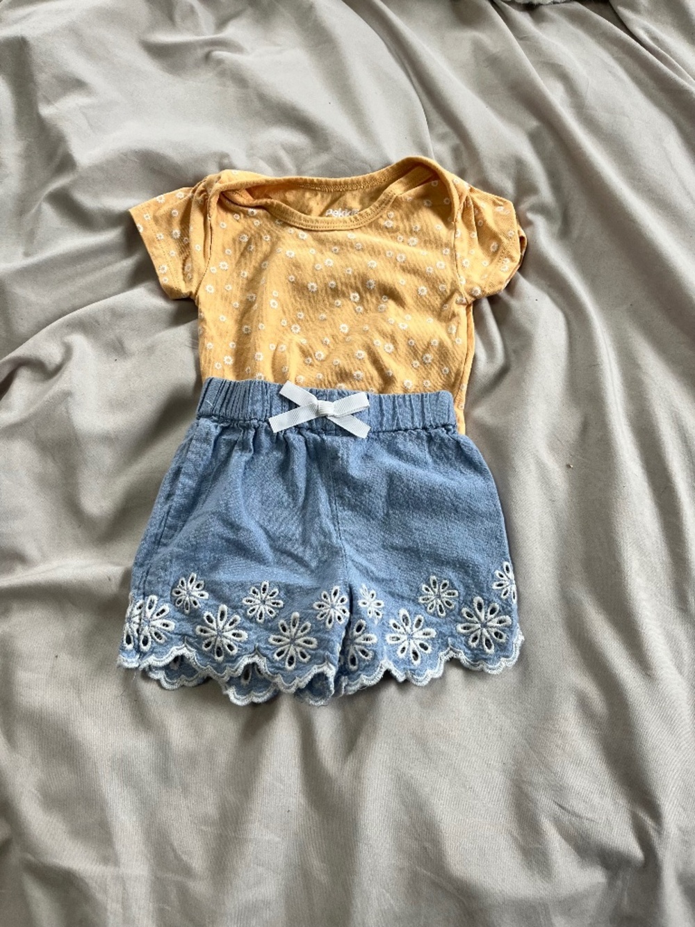 Rene Rofe baby shorts and Pekkle onesie